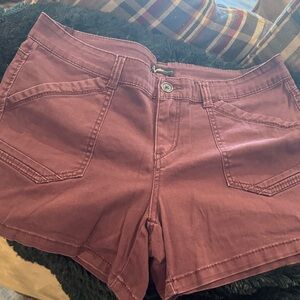 Women's High-Rise Cotton Blend Shorts in Mauve